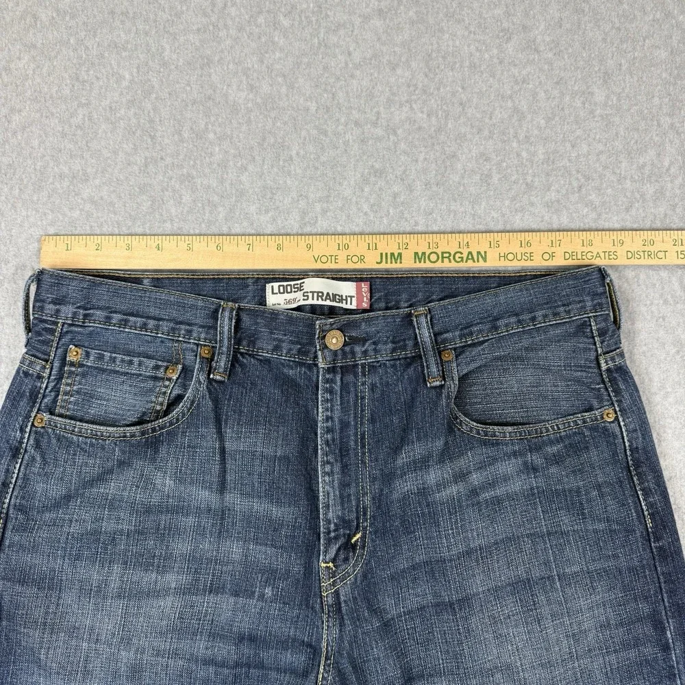 Vintage Levis 569 Jeans Mens 36x32 Blue Loose Straight Denim Cotton Baggy Y2K - Picture 4 of 9